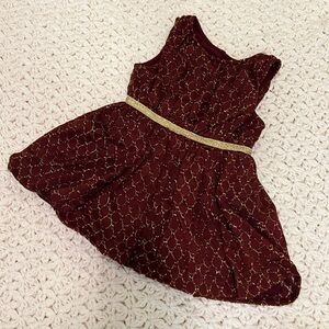 Cat & Jack Dark Red and Gold Dress